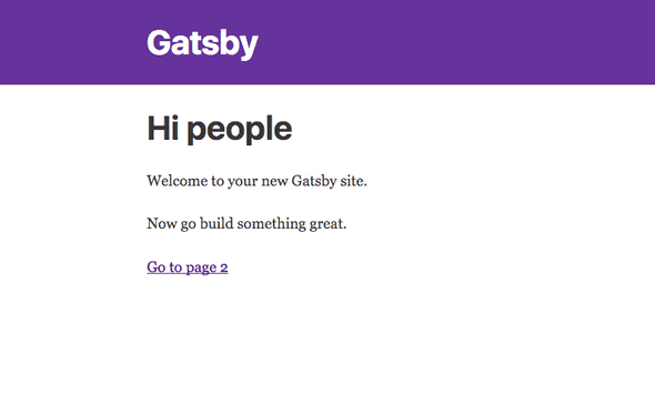 Default gatsby index page